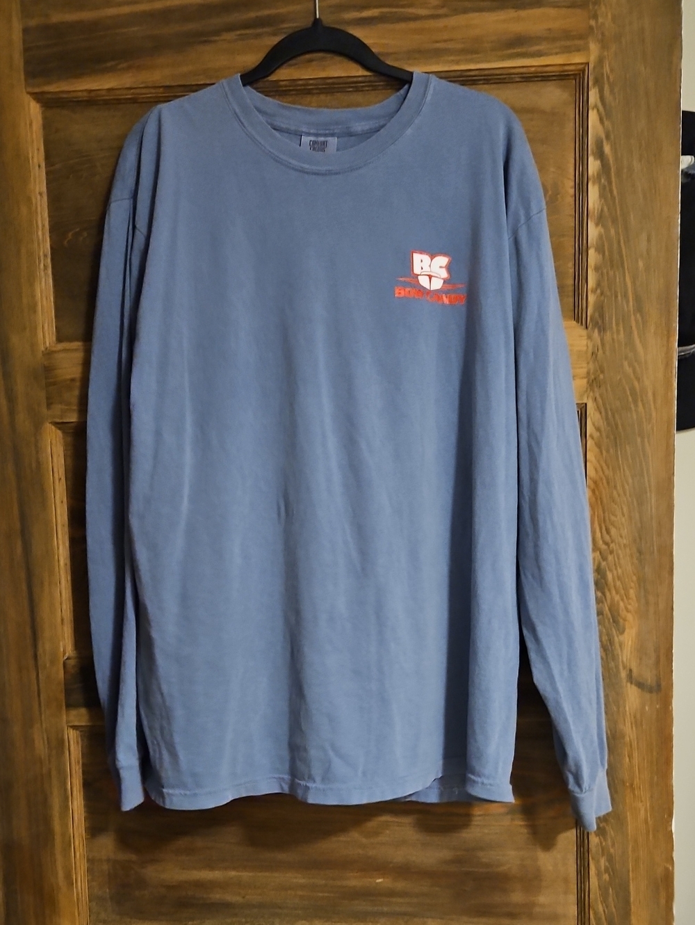 Bow Candy Men's Long-Sleeve Crewneck Shirt - Dusty Blue